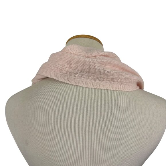 Tahari Women's Cashmere Scarf Cable Knit Light Pink 11x66 Soft Light Weight - Picture 3 of 6